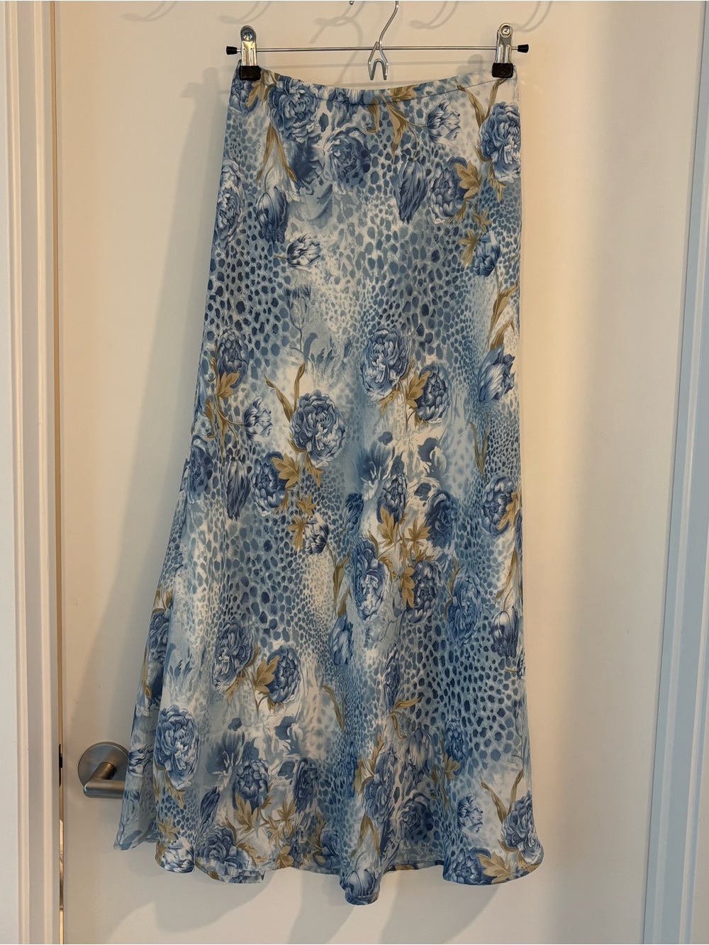 Borcellini Vintage Y2K Floral Blue Maxi Skirt